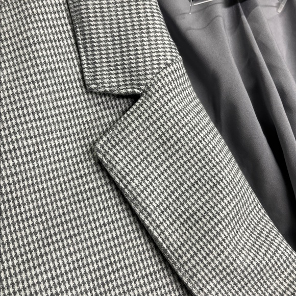ANN TAYLOR NWOT Career Grey/White Houndstooth 2 Pocket/Button Classic Blazer 12 - Picture 6 of 16